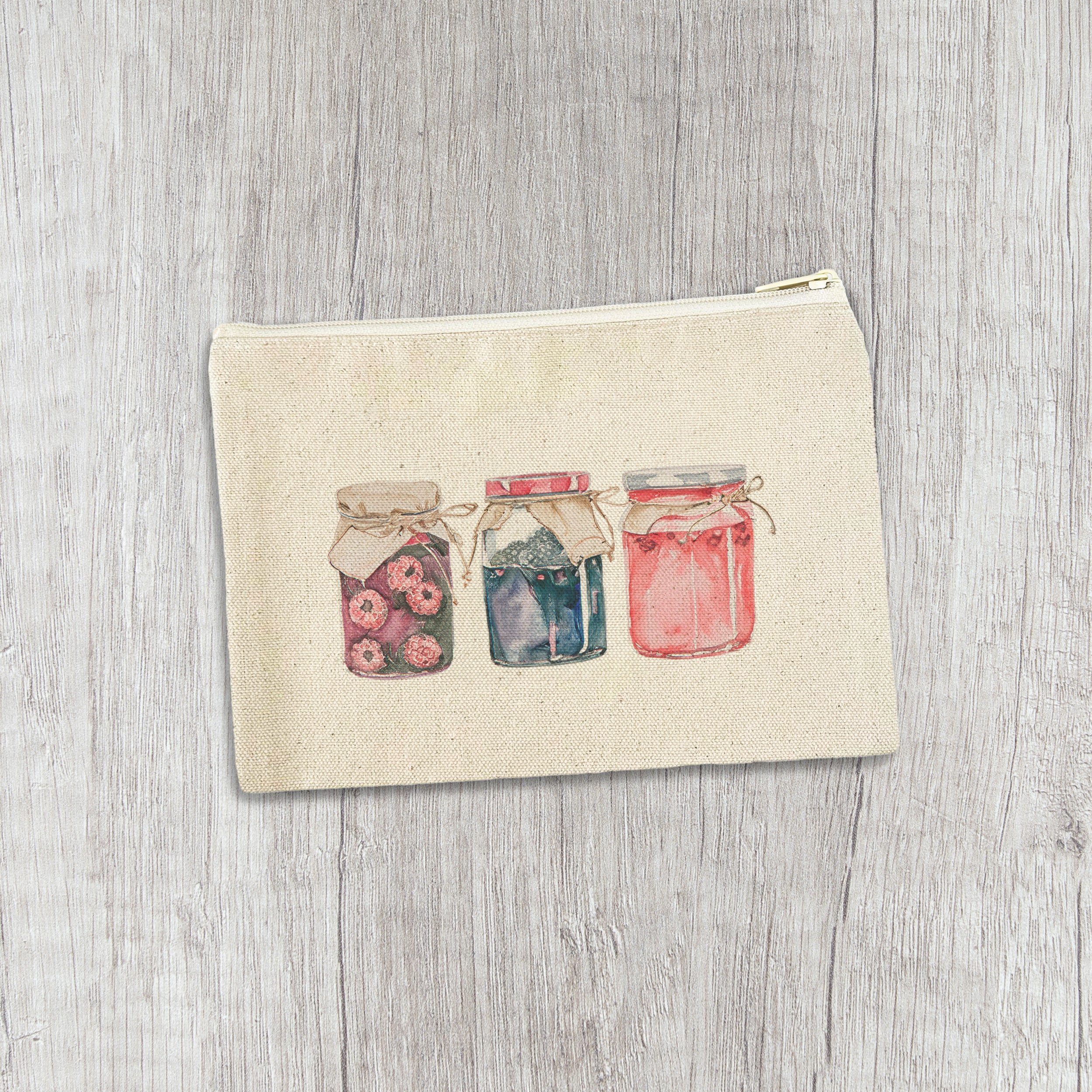 Three Berry Jams - Canvas Zipper Pouch