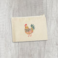 Folk-Art Chicken - Spring Canvas Zipper Pouch