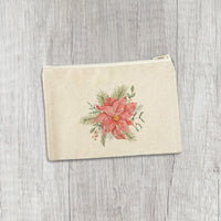 Poinsettia Flower - Canvas Zipper Pouch