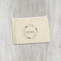 Noel Pine Wreath - Canvas Zipper Pouch