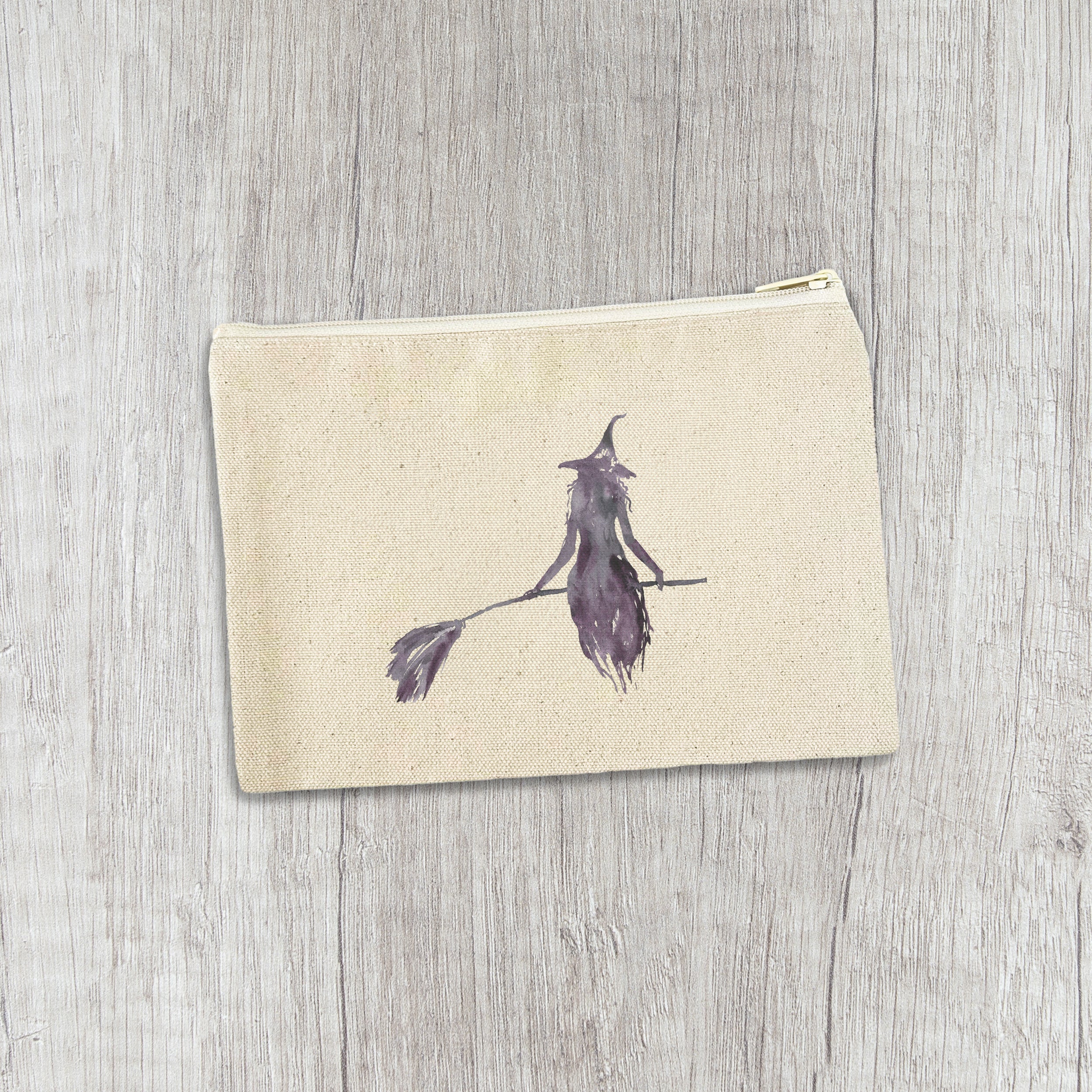 Witch Silhouette - Canvas Zipper Pouch