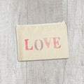 Love Stencil - Valentine's Day Canvas Zipper Pouch