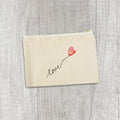 Love Heart Balloon - Valentine's Day Canvas Zipper Pouch