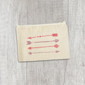 Watercolor Arrows - Valentine's Day Canvas Zipper Pouch