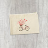 Hearts Bicycle - Valentine's Day Canvas Zipper Pouch