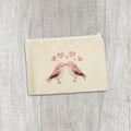 Love Birds - Valentine's Day Canvas Zipper Pouch