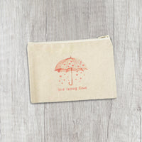 Love Raining Down - Valentine's Day Canvas Zipper Pouch