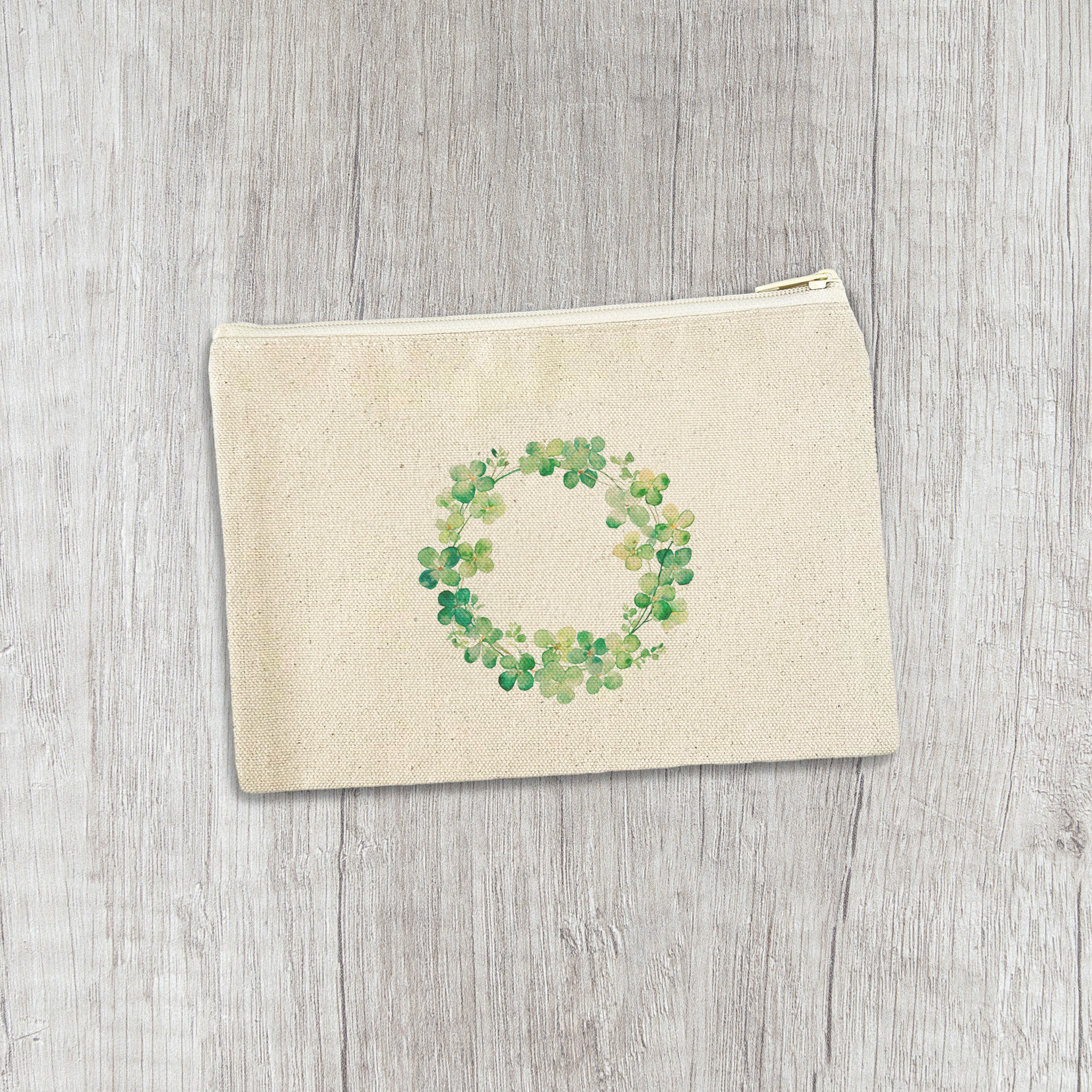 Clover Wreath - St. Patrick's Day Canvas Zipper Pouch