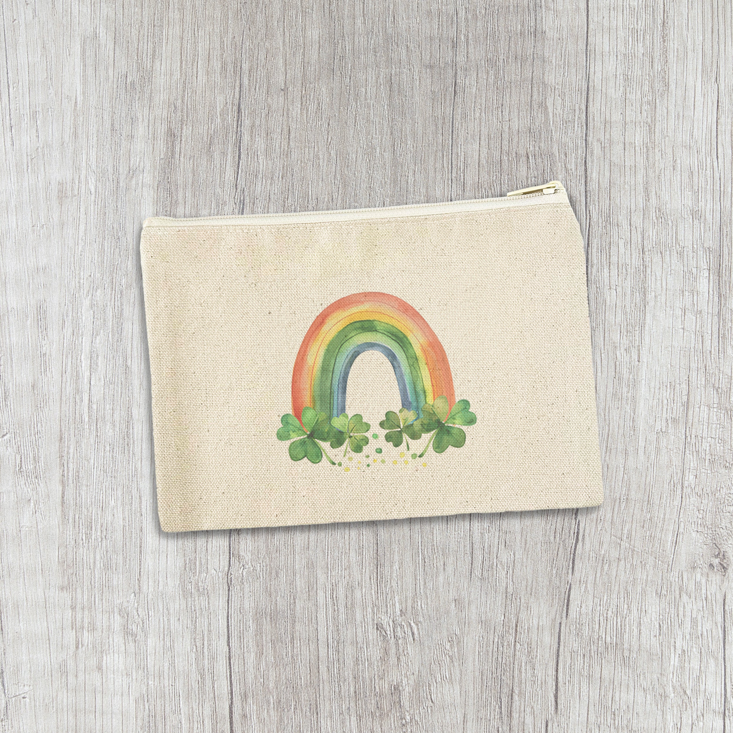 Lucky Rainbow - St. Patrick's Day Canvas Zipper Pouch
