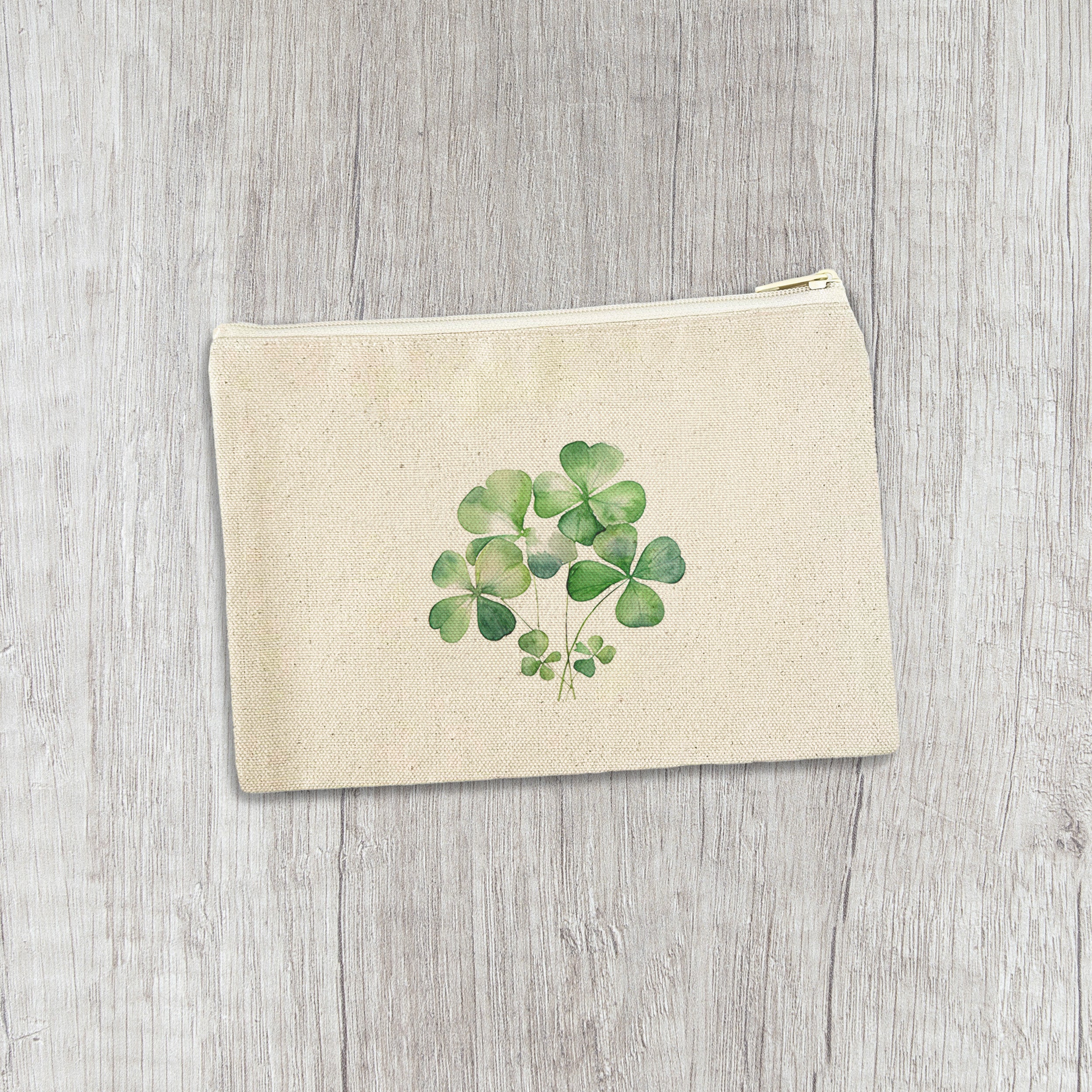 Shamrock Bunch - St. Patrick's Day Canvas Zipper Pouch