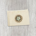 Watercolor Robins' Nest - Spring Canvas Zipper Pouch