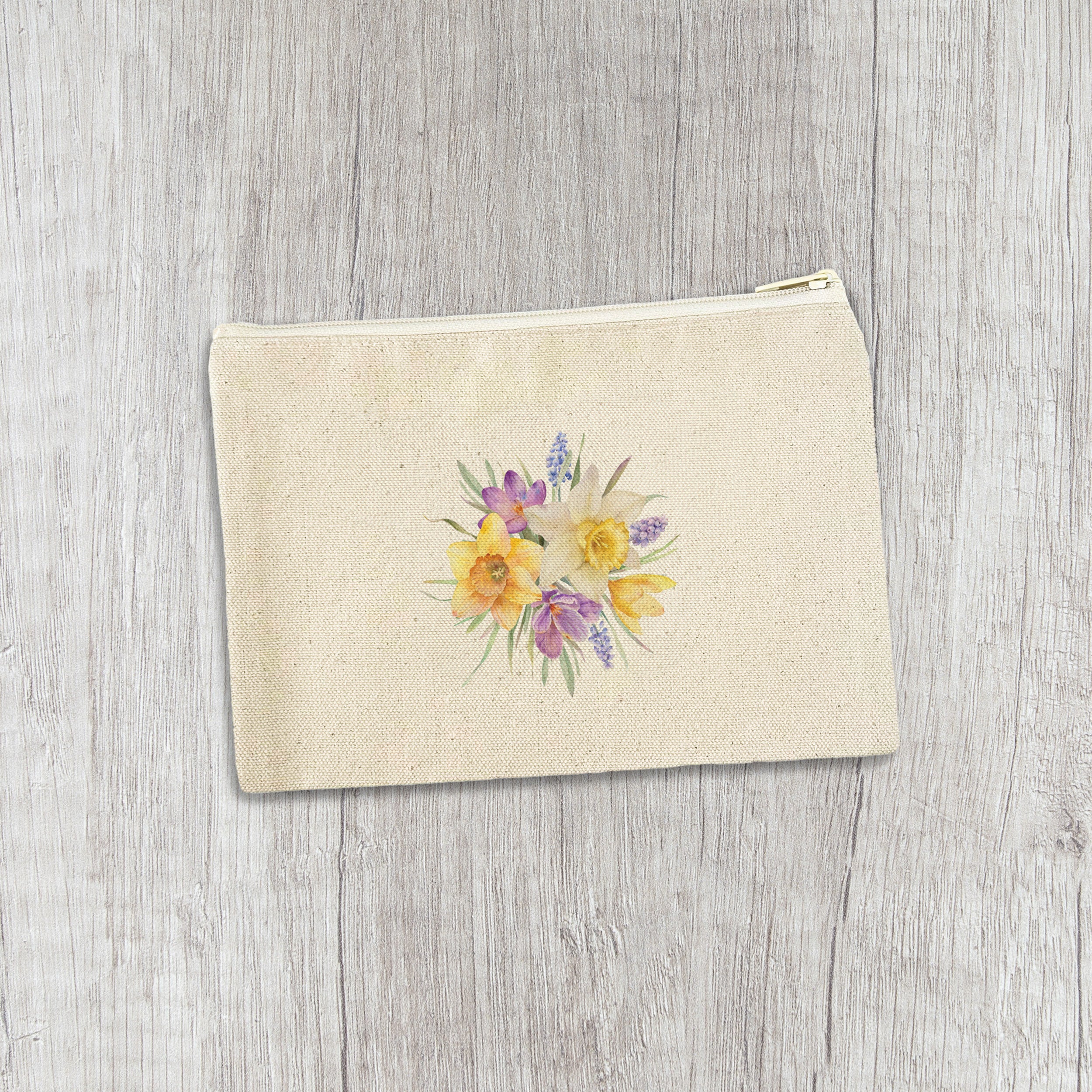 Floral Bunch - Spring Canvas Zipper Pouch