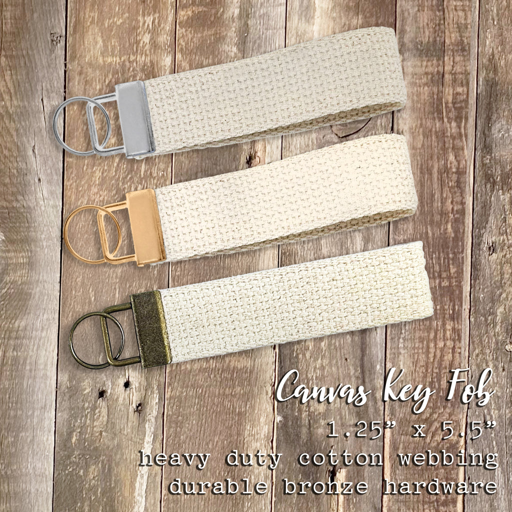 Watercolor Cursive Heart - Custom Cotton Key Fob
