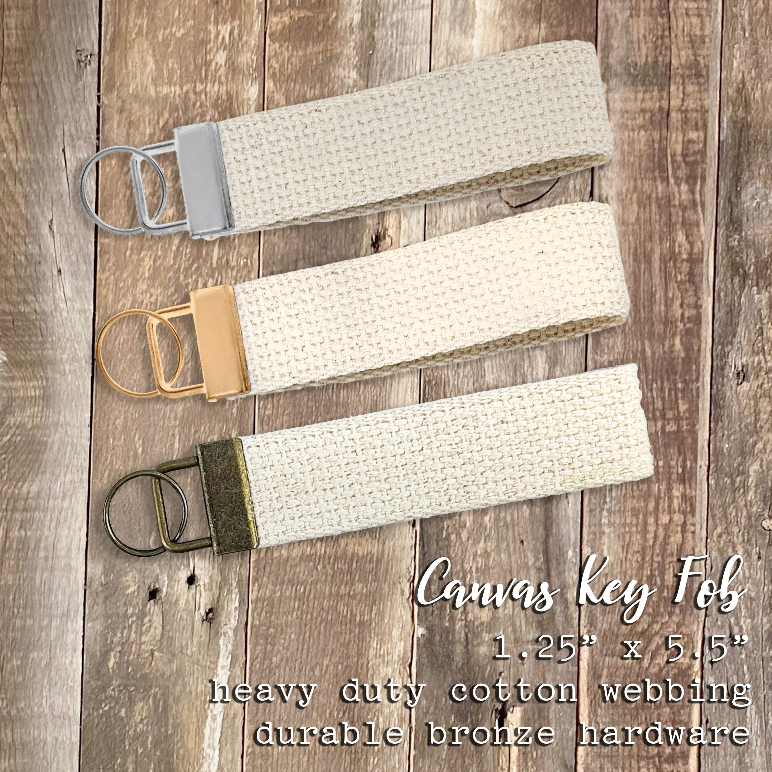 Watercolor Cursive Heart - Custom Cotton Key Fob