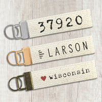 Love Stencil - Valentine's Day Canvas Key Fob