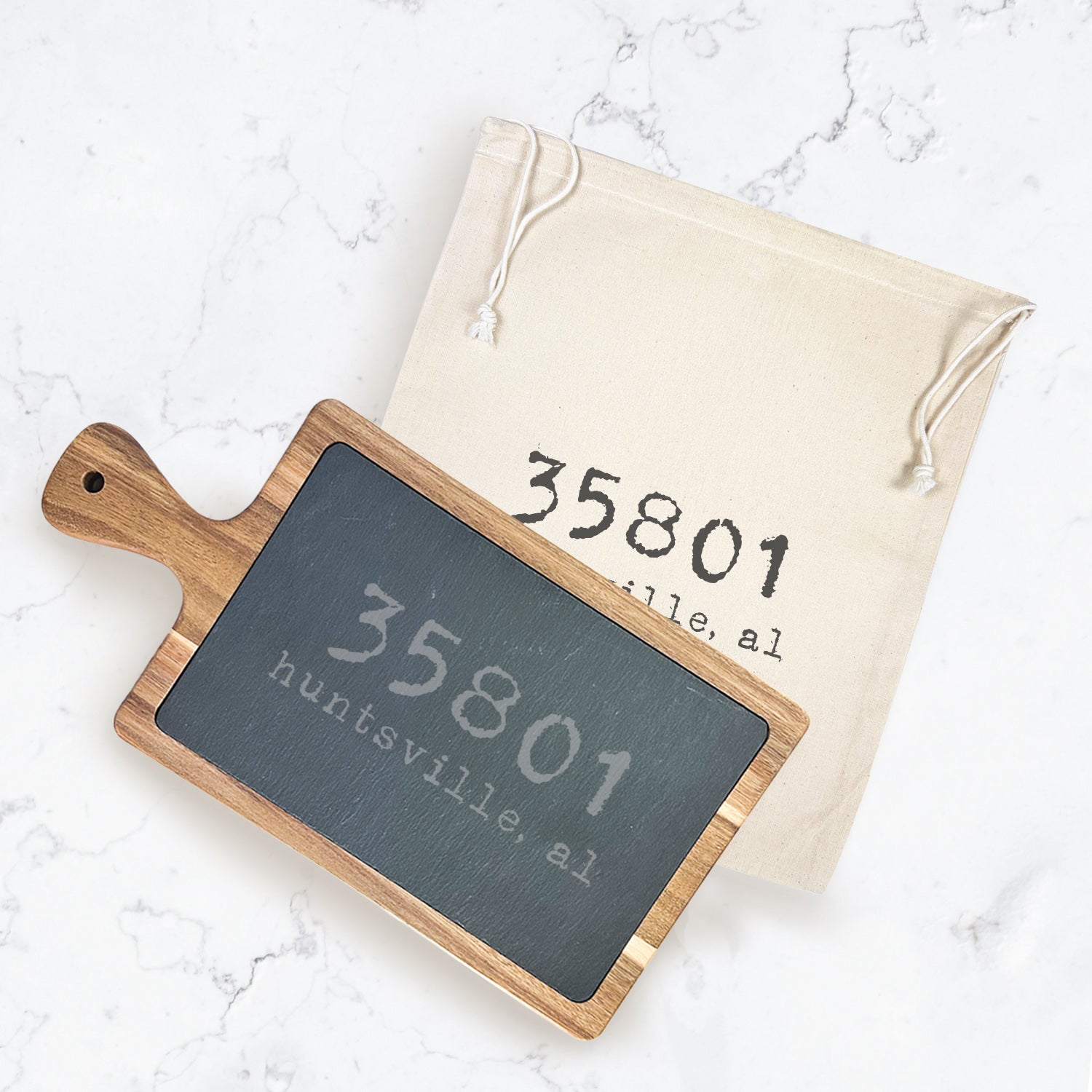 Zip Code - Custom Slate Board w/ Dust Sleeve