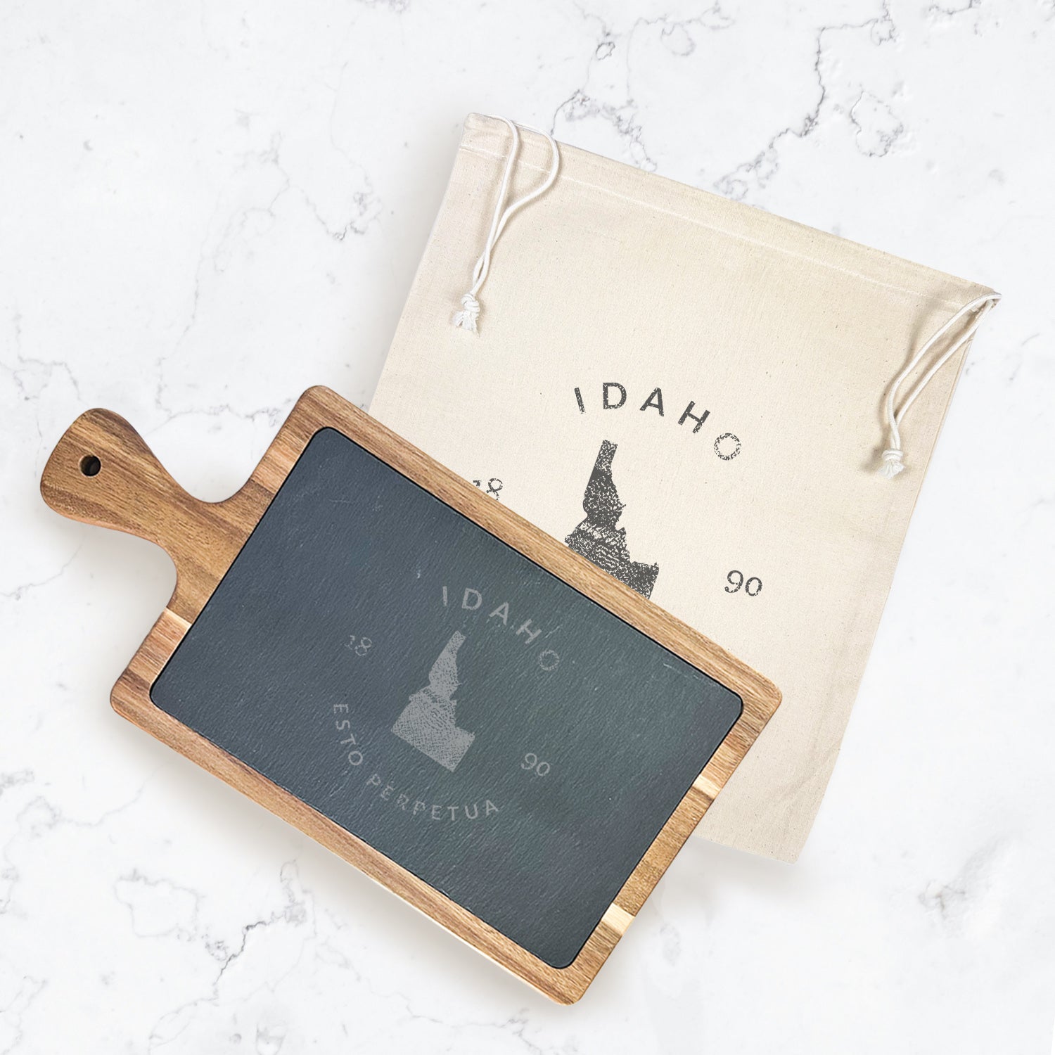 State Badge and Motto - Custom Slate Board w/ Dust Sleeve