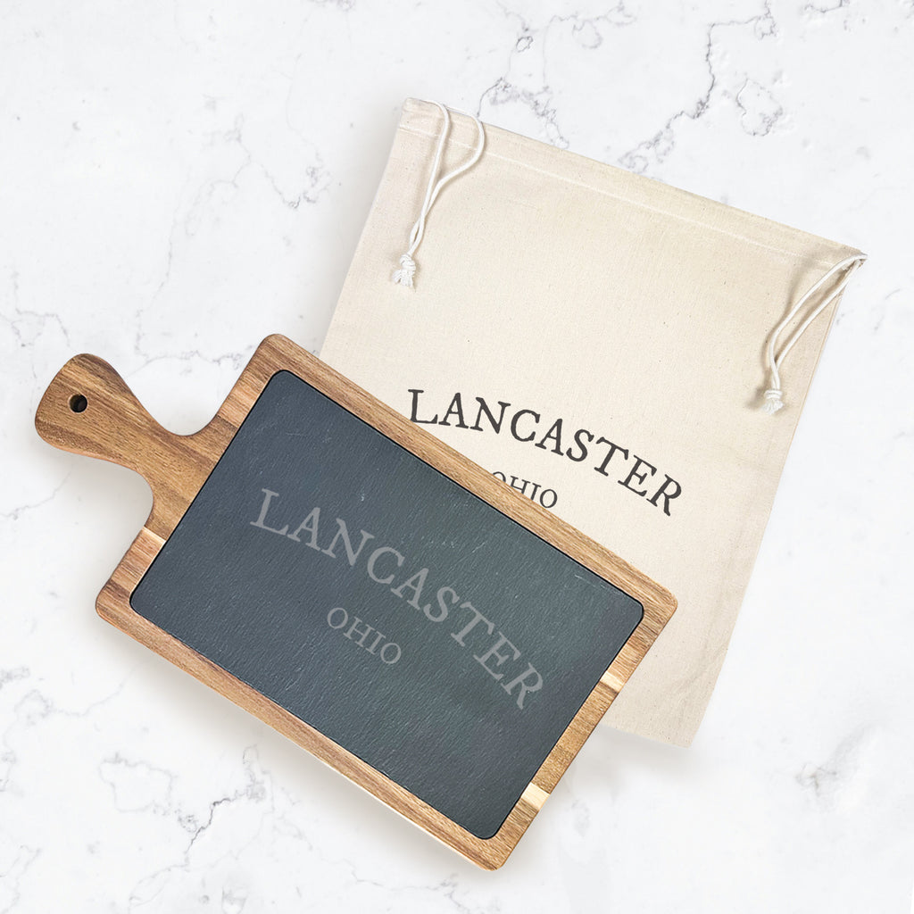 Arched City/State - Custom Slate Board w/ Dust Sleeve