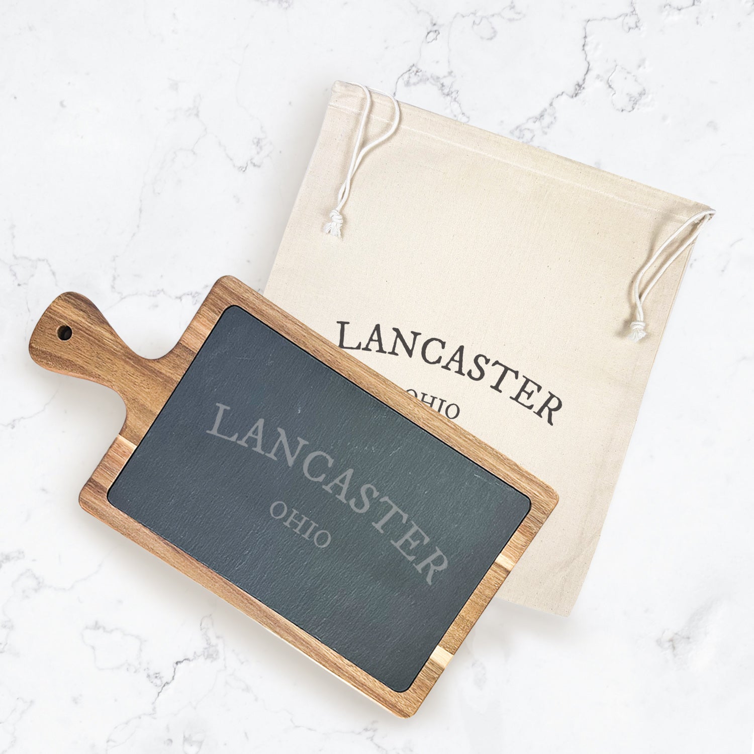 Arched City/State - Custom Slate Board w/ Dust Sleeve