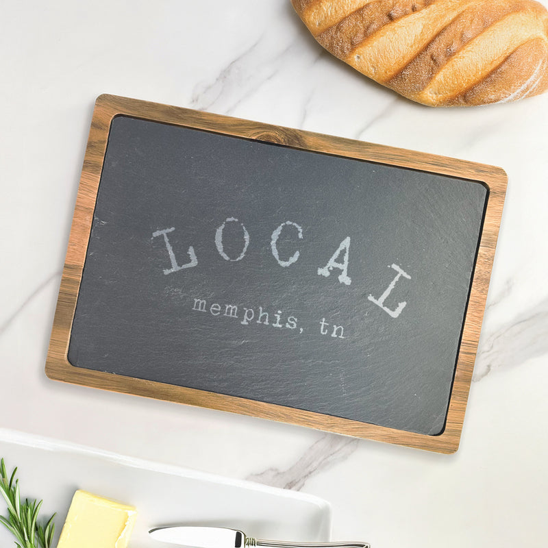 Local State and City - Custom Slate Serving Board