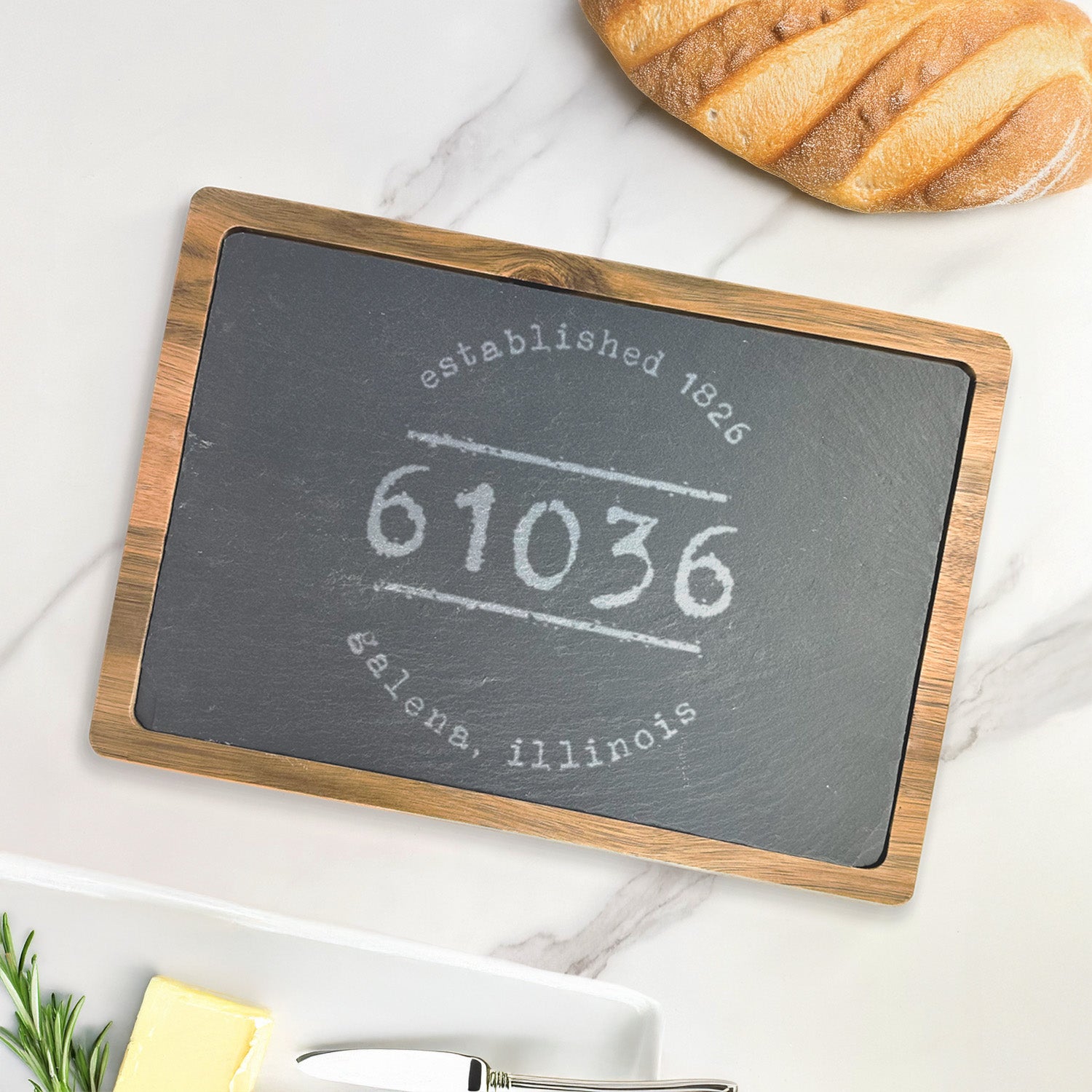 Established Zip/City - Custom Slate Serving Board