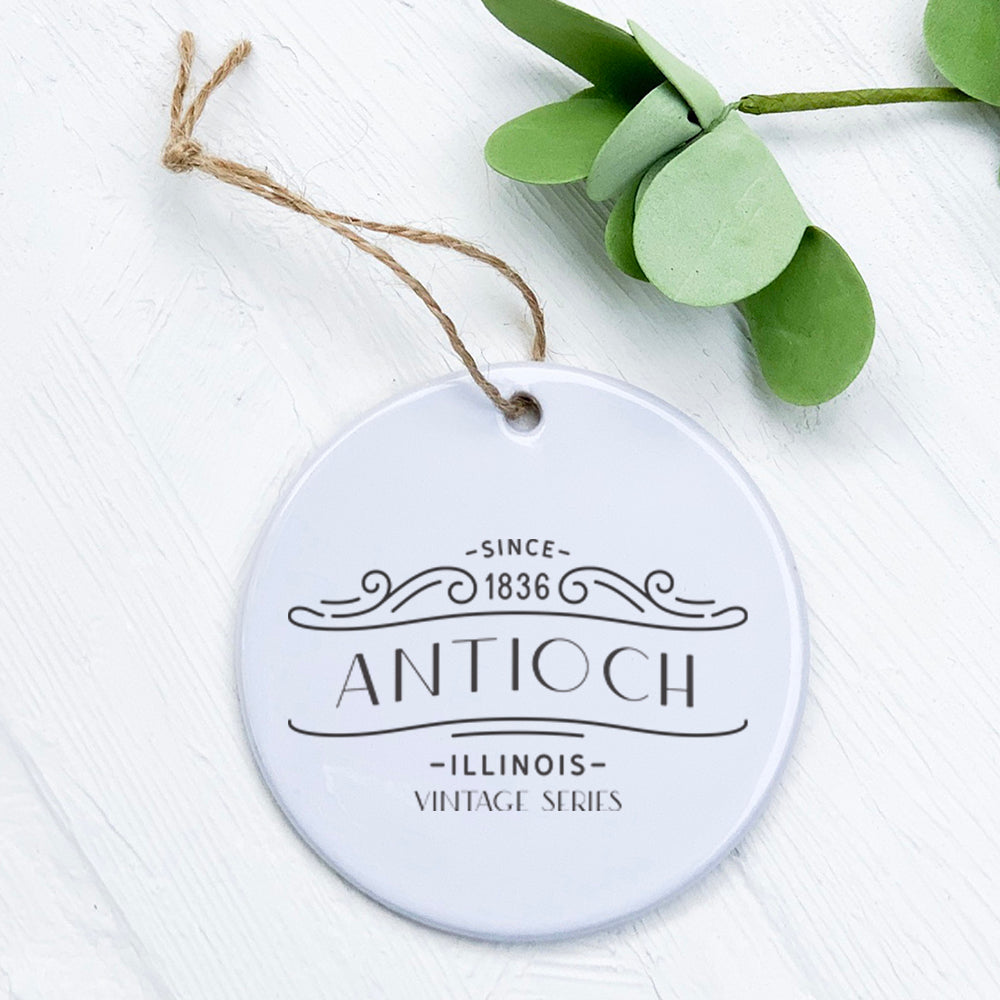 Vintage Marquee City State Est - Custom Ornament