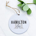 City and State w/ Initial - Custom Ornament
