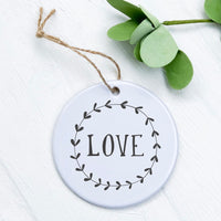 Love Simple Wreath - Ornament