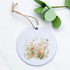 Watercolor Bird and Wildflowers - Ornament