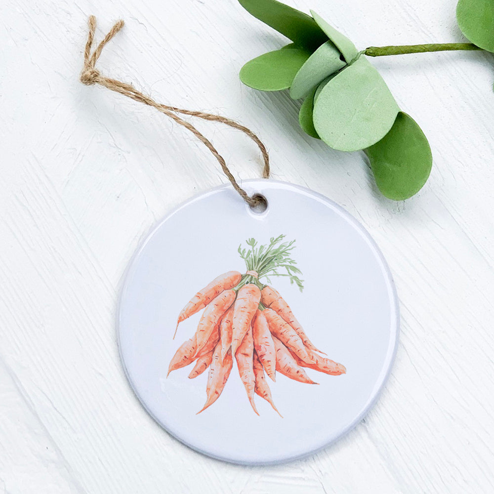 Watercolor Tied Carrots - Ornament