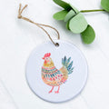 Folk-Art Chicken - Spring Ornament