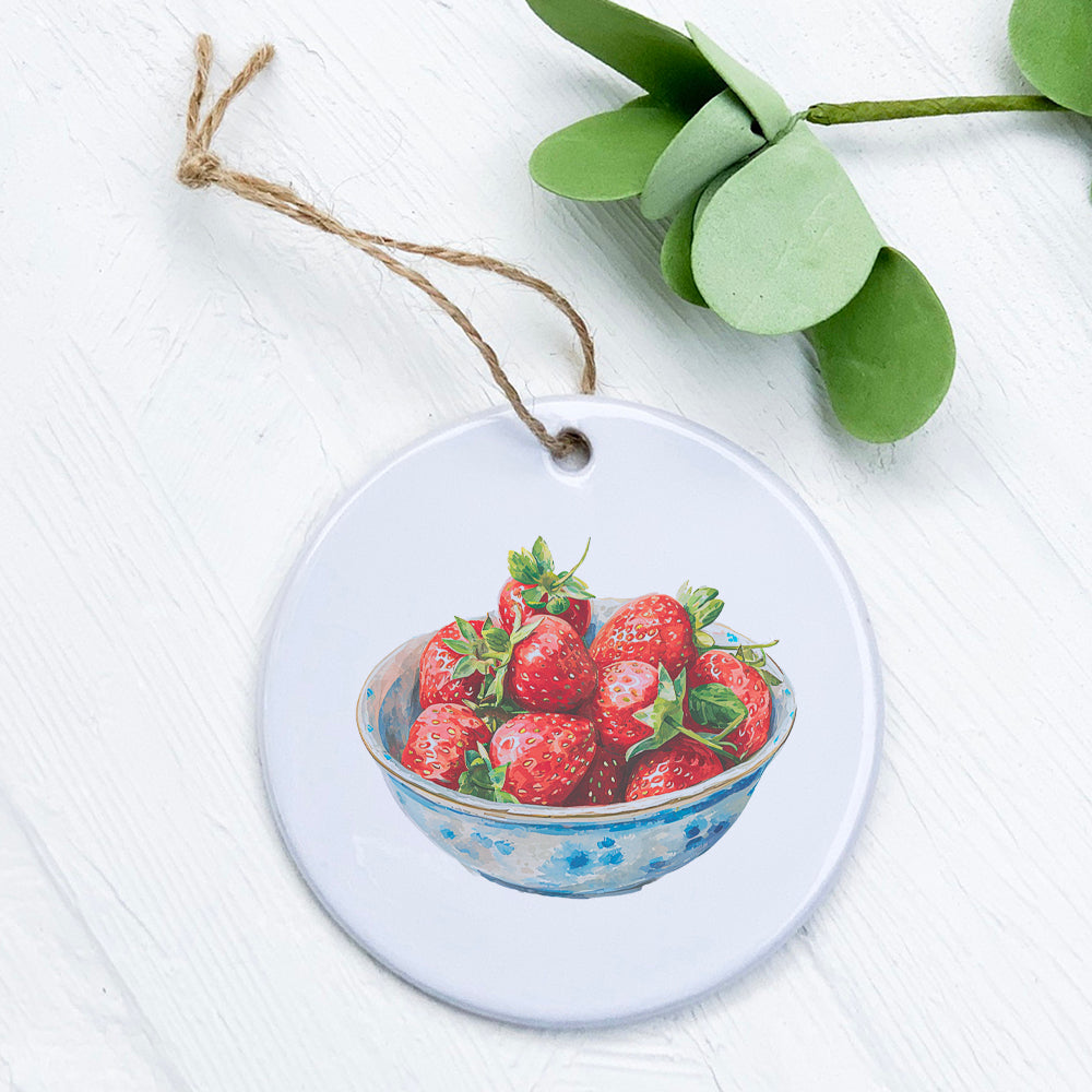 Bowl of Strawberries - Summer Ornament