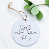 Hand Drawn Bow - Custom Ornament