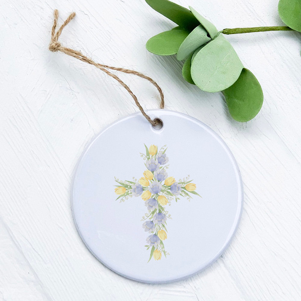 Tulip Easter Cross - Ornament