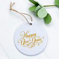 Happy New Year Gold Script - Ornament