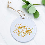 Happy New Year Gold Script - Ornament