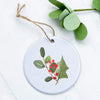 Watercolor Holly Sprig - Ornament