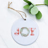 Plaid Joy Wreath - Ornament