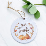 Give Thanks Pumpkin Wreath - Ornament