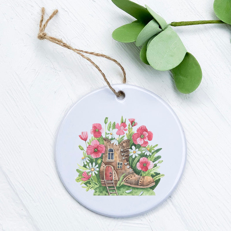 Poppy Boot Fairy House - Ornament