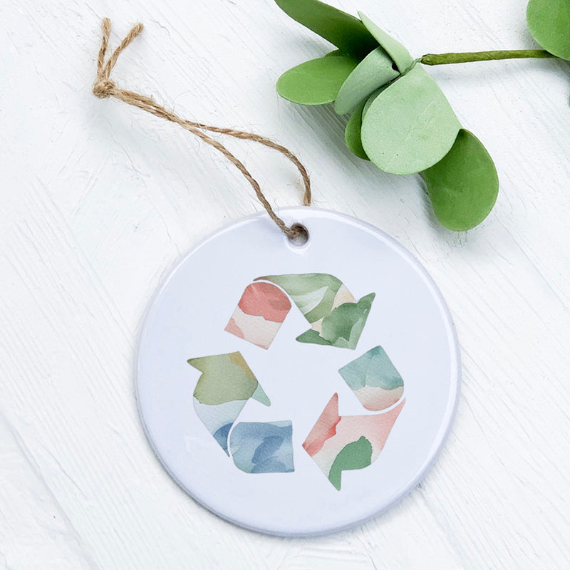 Watercolor Recycling - Ornament