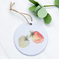 Watercolor Strawberry Pair - Ornament