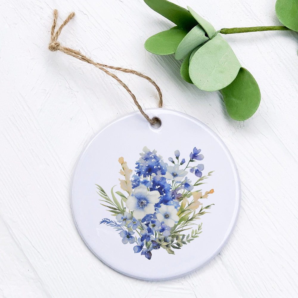 Watercolor Indigo Bunch - Ornament