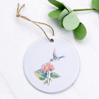 Hummingbird and Lantana Flower - Ornament