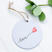 Love Heart Balloon - Ornament