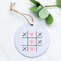 Tic Tac Toe Hearts - Valentine's Day Ornament