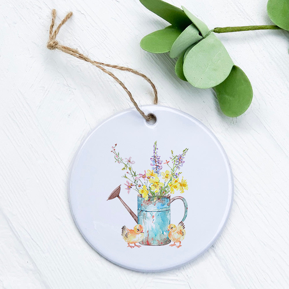 Chicks Watering Can Bouquet - Easter Ornament
