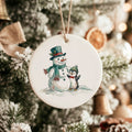 Penguin with Snowman - Ornament