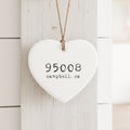 Zip Code - Custom Heart Shaped Ornament
