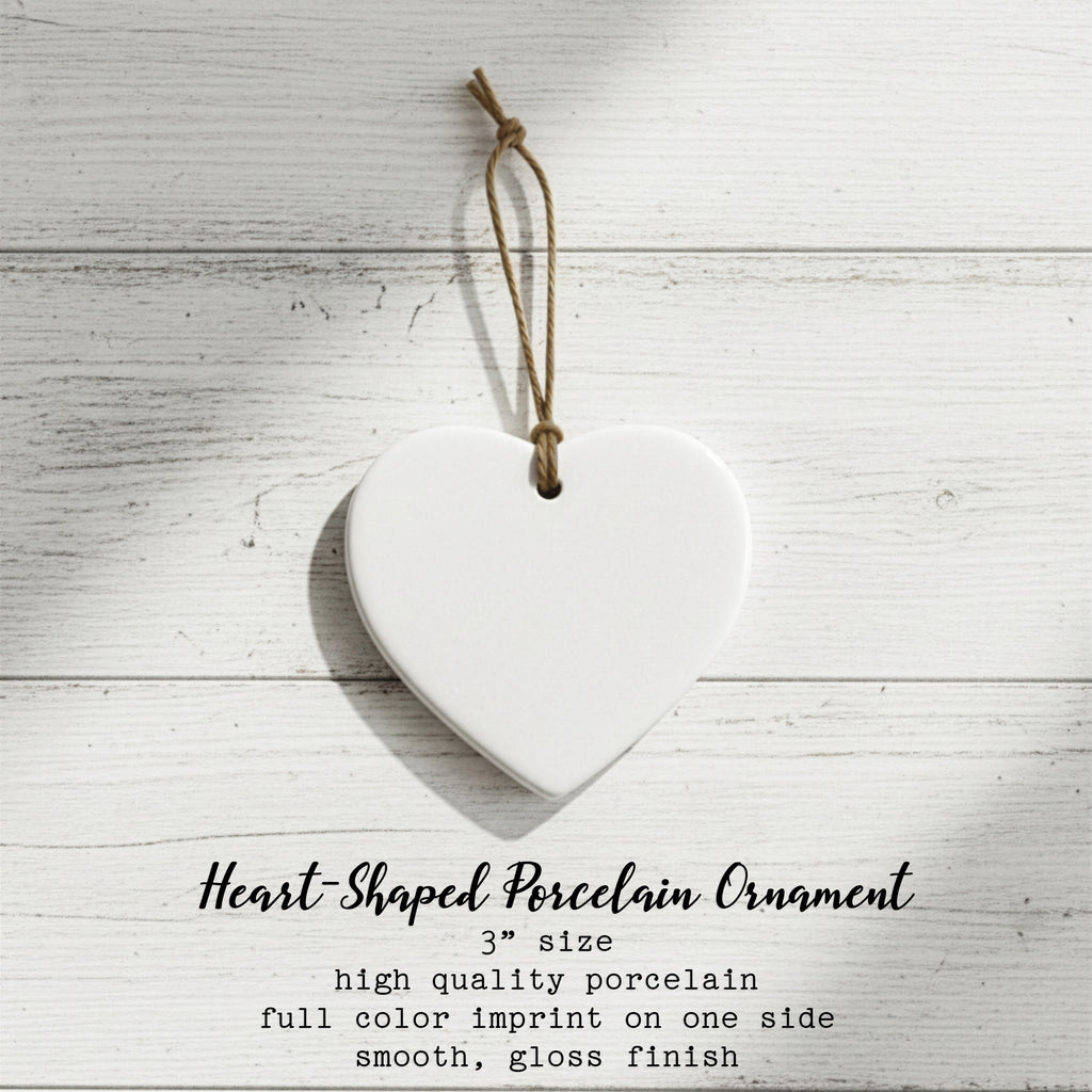 Zip Code - Custom Heart Shaped Ornament